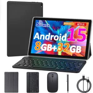 10인치 안드로이드 15 태블릿 8GB RAM 32GB ROM 강력한 쿼드코어 CPU 1280*800 해상도 화면 PC 8MP 카메라