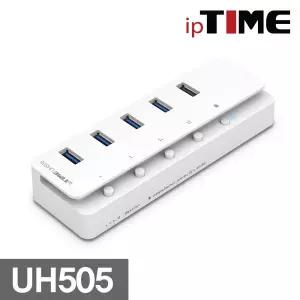 ipTIME UH505 USB3.0 유전원 허브 4포트 + 충전 1USB포트 USB USB케이블 USB30 USB30유 유허브 멀티 스마트