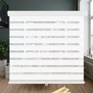 LUCKUP 무선 얼룩말 블라인드 롤러 쉐이드로 윈도우 듀얼 레이어 시어 조명 제어 밸런스 데이 나이트