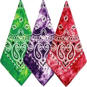 Byc Bynn 3팩 100 면 페이즐리 패턴 반다나 페이스 마스크 사각 스카프 헤드웨어