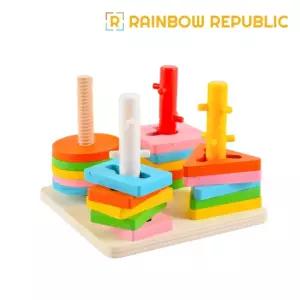 PV 사각 모양 블럭 쌓기나무 장난감블록 놀이 쌓기 원목쌓기