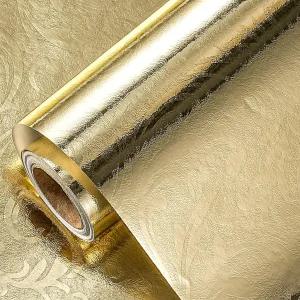 르자카 3D 엠보싱 플로럴 포일 골드 포장지 생일 크리스마스 파티 선물용 빈티지 플라워 메탈릭 DIY 공예