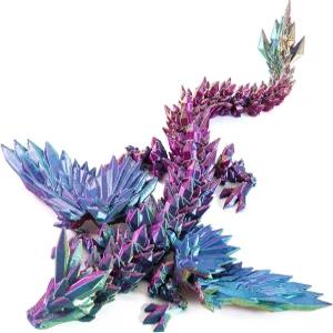 Dxldfks 3D 프린팅 드래곤 위드 윙 9인치 홈 오피스 장식 이그제큐티브 데스크 장난감용 날개 달린 레드