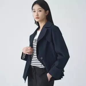 [지센] 여성 스판 숏 트렌치 코트 LFCAO291_DN