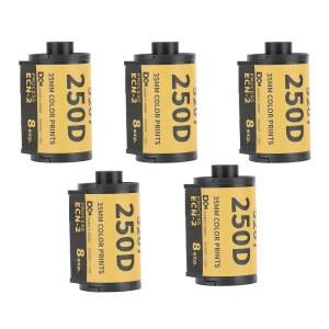 타디엔 35mm 필름 롤, 5Pc ECN 2 컬러 인쇄 필름, 135 카메라용 200-250 프로페셔널 와이드 노광 범위 공정 사진 필름(12장)