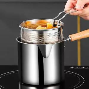 올원픽 미니튀김냄비 스텐 냄비 캠핑 법랑 가정용