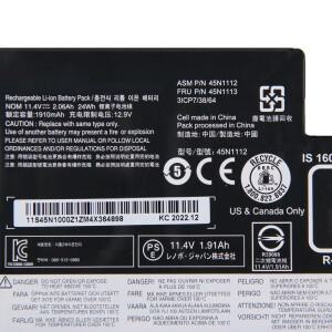 레노버 씽크패드 X260 T460 X230S K2450 45N1112용 교체 배터리 긴 수명
