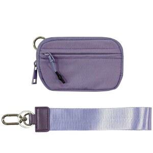 이코케이 지갑 2세대, 여성용 파우치 손목시계, 신분증 창이 있는 지퍼 카드 케이스/여성용 핸드 스트랩, 코인 미니 휴대용 열쇠고리 지갑(보라색)
