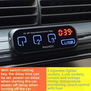 [호환품]조절 가능 지연 전원 켜기 및 꺼기 스위치 포함 모바일 폰 차량용 충전기 2USB 원투쓰리 시가라이