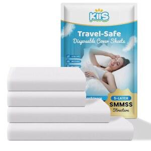 여행용 KIIS 안전 일회용 커버 시트, 침대 이불 / 커버, 베개 호텔 및 여행에 적합 (킹 사이즈)