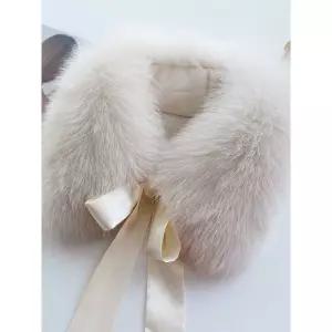 퍼 목도리 폭스퍼 리본 머플러 부드러운 보온 겨울 여성 넥워머 코트 코디