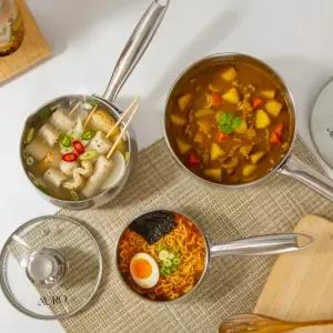 도아리빙 프리미엄 스텐 편수 냄비 304 스테인레스 12cm/14cm/18cm