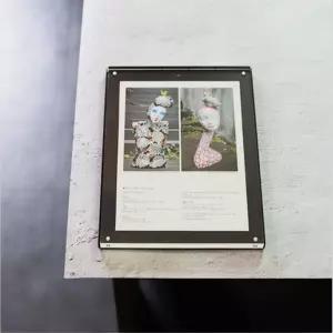 국산 테이블용 A4 자석 투명 아크릴 꽂이 철제 POP 포스터 데코용 카페 컨퍼런스