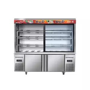 훠궈 냉장고 진열대 샤브샤브 상업용 마라탕 오픈형 야채진열대 업소용 야채 쇼케이스 반찬