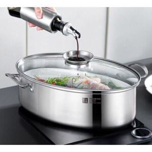 타원형 생선 찜기 식품등급 단생선찜기 대용량 40cm 만두 스텐