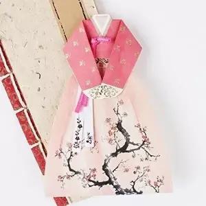 설날카드 명절 단아한 한복 카드 3P 설날 추석 연하장 편지지