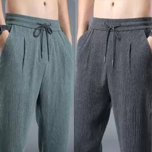 [골드스마일]남성용 9부 린넨 스판 밴딩 팬츠 여름 고무줄 바지