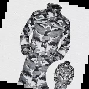 작업장 원피스 롱코트비옷 고품질 레인코트 그레이카모 아웃