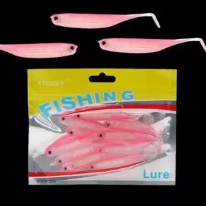 광어 갈치용 실버 비늘 모양 낚시 미끼 웜 핑크