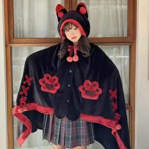 동물 망토 귀여운 케이프 수면 잠옷 파자마 커플