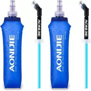AONIJIE TPU 부드러운 접이식 물병 플라스크 2인용 러닝 하이킹 사이클링 클라이밍 팩(짚 포함 500ml - 팩)