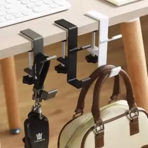 책상 가방걸이 휴대용 걸이 책가방 거치대 철제 튼튼한 무타공 사무실 핸드백 가방정리 테이블 정리대