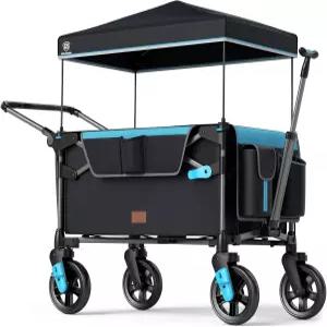 2명의 를 위한 에버 어드밴스드 초소형 왜건 탈착식 캐노피가 있는 여행용 접이식 푸시 풀 유모차 조절