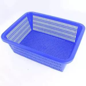 플라스틱채반 튀김채반 깊은 사각 소쿠리 1호 특 블루