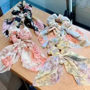 곱창끈 스카프 헤어끈 여자 데일리 쉬폰 머리벤드 인 WF0491C