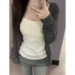 병원가디건 간호사 킹 여성용 얇은 실크 오픈 자외선 차단 조끼 브이넥 니트 에어컨 외투 여름 캐주얼 스타