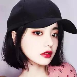 모자일체형 단발머리 짧은가발 단발가발 WF89EB3