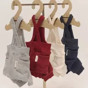 강아지 기모 멜빵 올인원 1P 겨울 방한 산책 바지