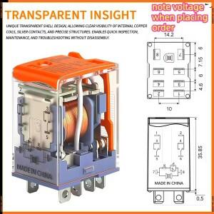 LANBOO 릴레이 12V 24VDC 220V AC 전압 코일  범용 마이크로 미니 소형 소켓 베이스 8핀14핀