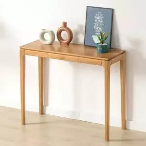 슬림콘솔 복도 원목 현관 우드 미니 화장대 협탁 거실 선반 참나무 서랍 80x33