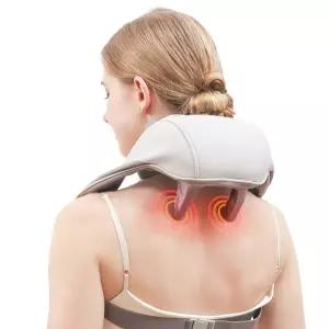 포핸드 뒷 목 어깨 마사지기 무선 허리 근육 안마기 온열 승모근 지압기