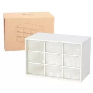 미니 서랍장 다용도 투명 플라스틱 9칸 서랍장 리빙 악세사리 수납함 정리함 사무실 화장대 서랍형 화장품
