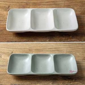 이천찬기 3구 반찬기 도자기 직사각 달 나눔 달직사각zab271