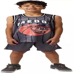 프레디 87 유스 보이 농구 유니폼과 라운지 반바지 세트의 5박