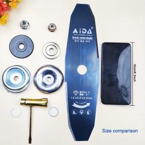 1Pc 14인치 고 10날 Sk5 탄소강 잔디 깎는 기계 블레이드, 브러쉬 커터/트리밍 및 원예 도구, 6/9 어댑터