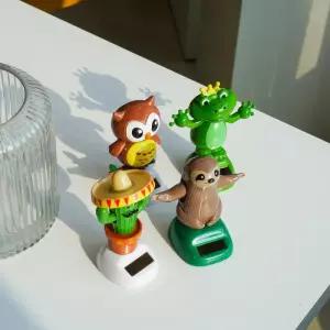 태양열 자동차 흔들 인형 [4종 노호혼 태양광 대쉬보드 흔들인형 차량용 대시보드 움