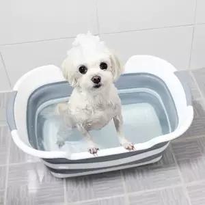 공간활용! 갓샵 강아지 3단접이식욕조] 애견폴딩목욕통 고양이반려동물
