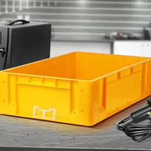 정리 보관함 플라스틱 이동형 가정용 다용도 박스 수납 컨테이너 이동용 공장용 공업용 산업용 노란색