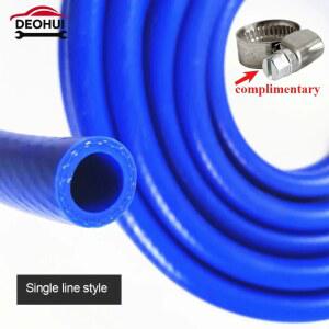 1M ID 50MM 고온 방지 파란색 땋은 실리콘 고무 튜브 이중층 클램핑 와이어 두꺼운 호스