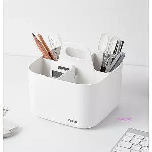 소품정리함 4파티션 수납정리함 공간활용 핸들 홈리빙 펜트리 박스 수납함 약통 플라스틱 화장품정리 서랍k