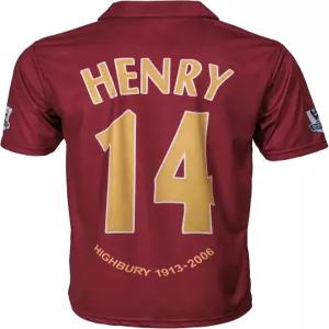 호메미 아스날 헨리 14 향수 레트로 한정판 성인 남성용 축구 유니폼( 레드 남성)
