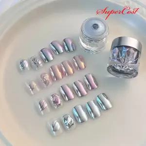 네일아트 실크 오로라 문라이트 메탈 미러 파우더 4종