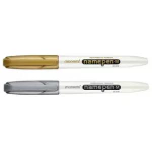 매탈 컬러 네임펜M 금색+은색 2색 세트 굵은글씨용