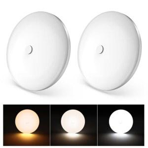 GZV RV 실내 조명, 12V LED 4.5V 천장 퍽 내부 12V, / 캠핑카 트레일러 자동차용 3가지 색상 조명 (2팩, 3000K 4000K 6000K)