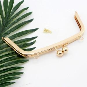 K660 아치 22CM 듀얼 링 키스 걸쇠 스크류 타입 골드 메탈 지갑 프레임 DIY 동전 가방 액세서리