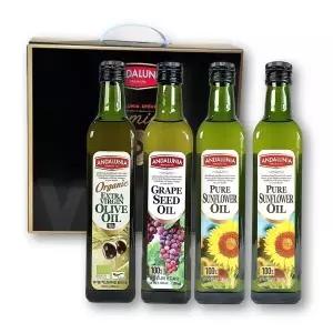 안달루니아 스페인산 유기농 올리브유 포도씨유 해바라기씨유2 500ml 4P 선물세트 26년 설날 선물세트